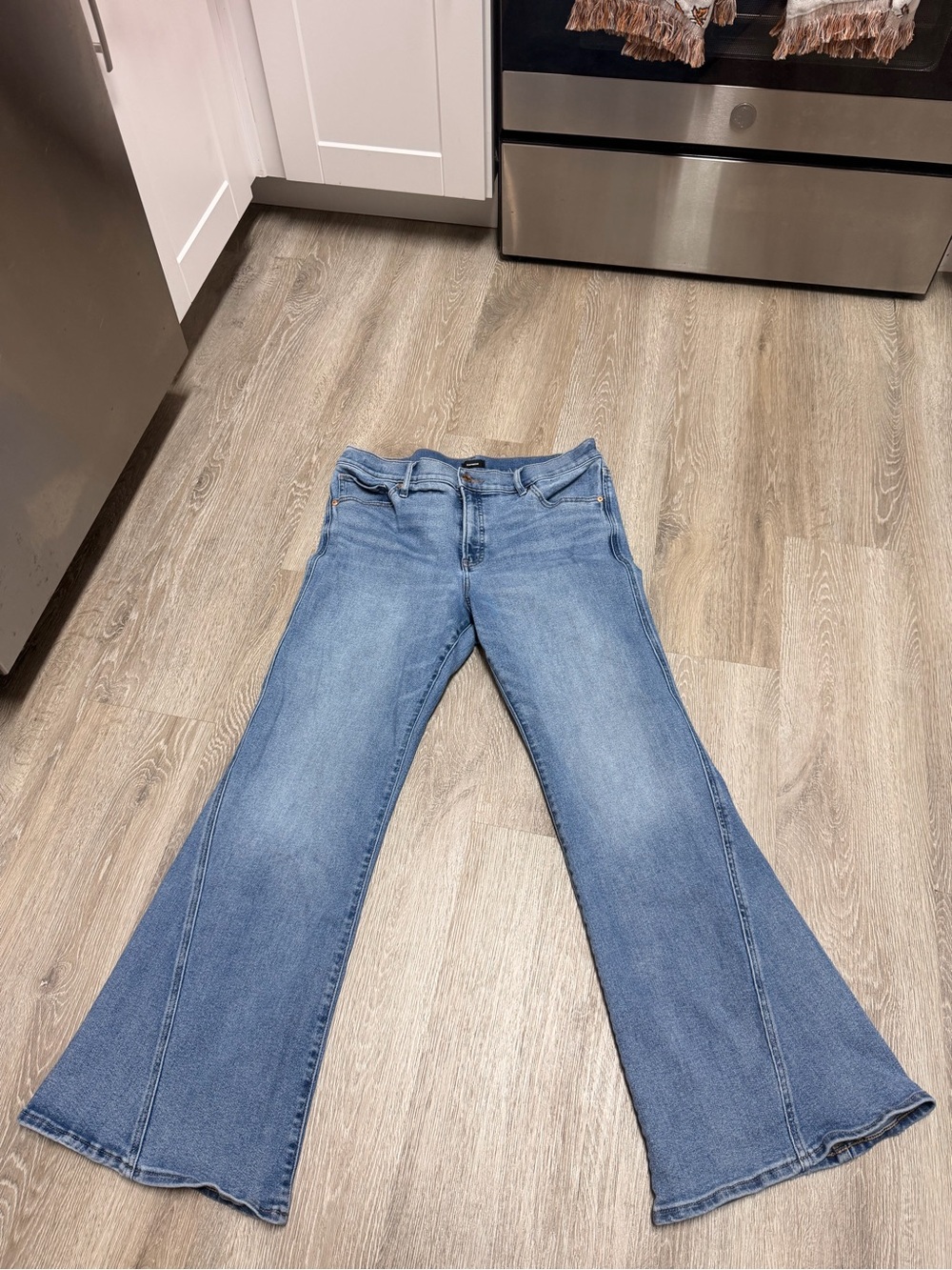 Express Women's Light Blue Flare Jeans
